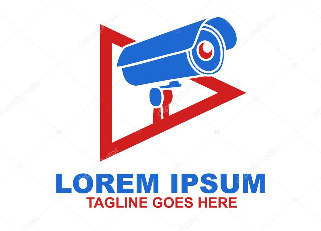 Cctv Camera logo Vector. Play Video Icons Home security and protect Illustrations