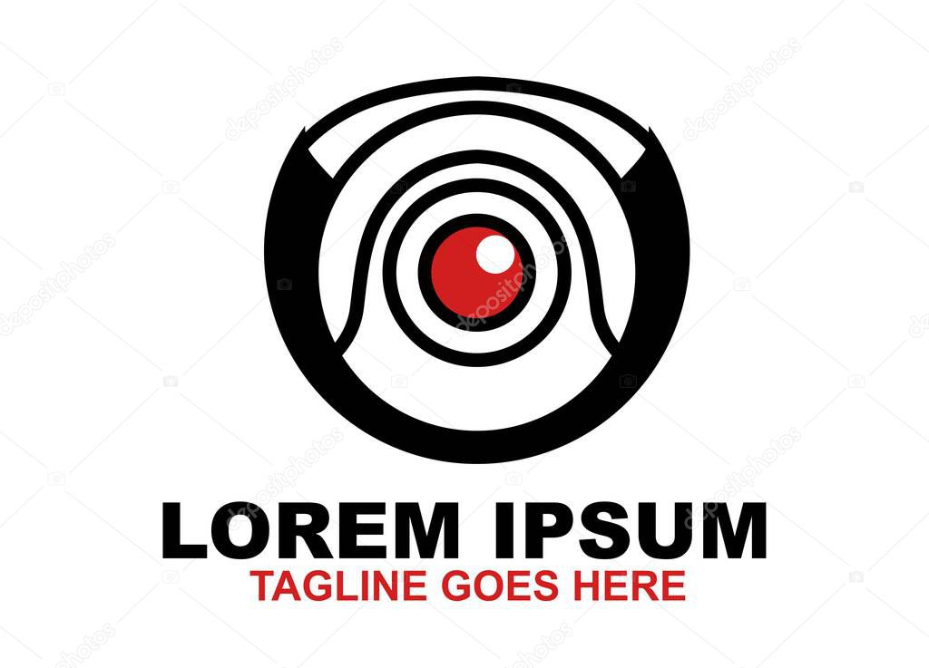 Cctv Camera Eye Spy logo Vector. Icons Home security and protect Illustrations