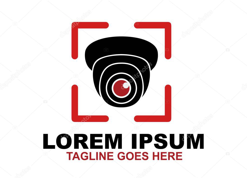 Cctv Camera Capture video logo Home security vector illustration