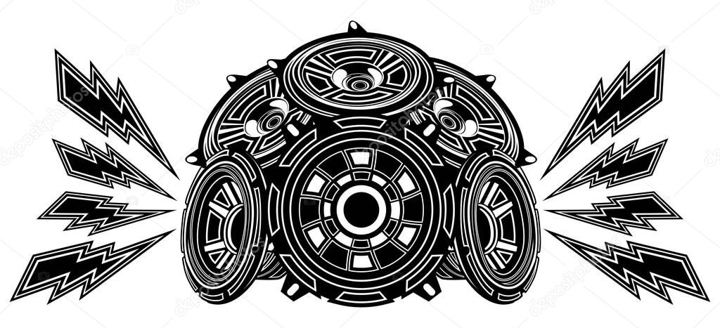 Loud bass speaker icon subwoofer symbol design vector illustration