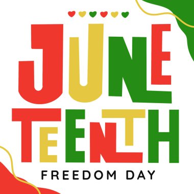 Canlı ve modern Haziran 2025 afromerkezli renkler içeren poster tasarımı kırmızı, siyah ve yeşil etkinlik promosyonları, eğitim materyalleri, sosyal medya ve hatıra kampanyaları için mükemmel.