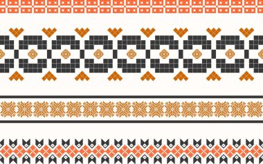 Elegant Floral Textile Border  Vintage Seamless Songket Batik Pattern from Indonesia. Traditional Ethnic Fabric Design for Classic and Cultural Themes. clipart