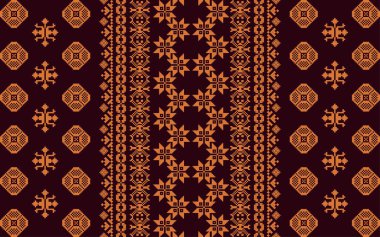 Vintage-Inspired Ethnic Border  Seamless Floral Batik Pattern from Indonesia for Timeless Textile Designs. clipart