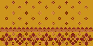 Güneydoğu Asya Tekstil Sanatından esinlenerek, Modern Yaratıcı Projeler İçin Mükemmel Geleneksel Çiçeksel Elementlerle Kültürel Kusursuz Sınır.