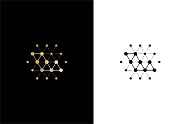 Teknoloji veya bilim şirketi için modern harf L ve hücre logosu kavramı