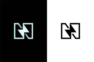 modern harf N şimşek veya N cıvata veya N elektrik logo konsept vektör simgesi