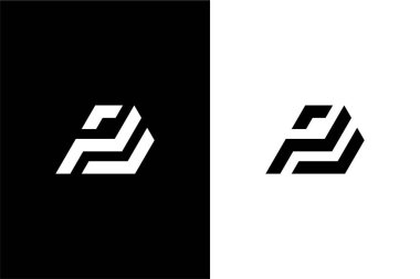 Basit harf DP veya PD zeka oku logo konsept vektör simgesi