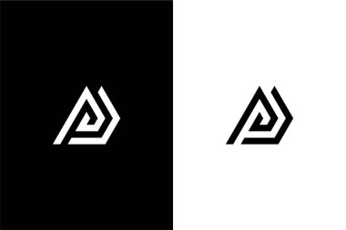 monogram harfi PD veya DP logo konsept vektör simgesi