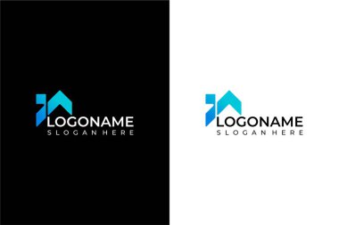 Harf IA ev ya da çatı ok logo konsept vektör simgesi