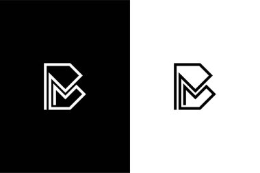 Basit satır harfi BM veya MB logo konsept vektör simgesi