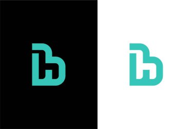 Minimalist Harf BH veya basit çizgi logo konsept vektör simgesine sahip HB
