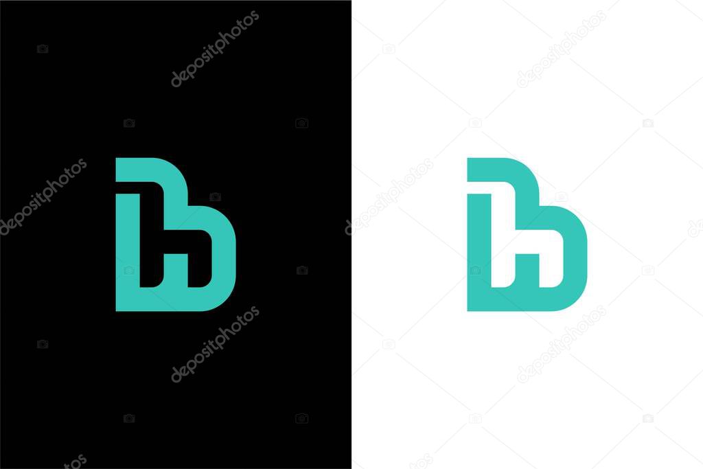 Minimalist Letter BH or HB with simple line logo concept vector icon