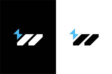 Modern Harf W cıvata veya W şimşek logo konsept vektör simgesi