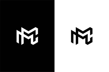 Monogram Harf MMC veya MC logo konsept vektör simgesi