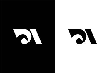 Modern Monogram Harf DA veya AD logo konsept vektör simgesi
