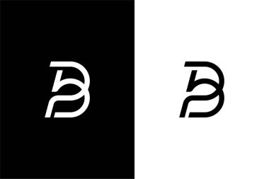 Basit çizgi logo konsept vektör simgesine sahip modern Harf PB veya BP