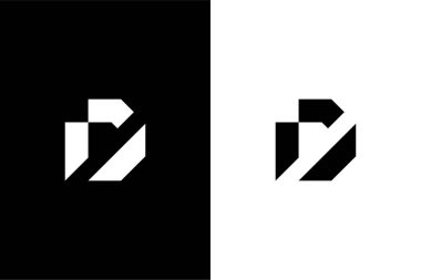 Modern Monogram Harf DR veya RD logo konsept vektör simgesi