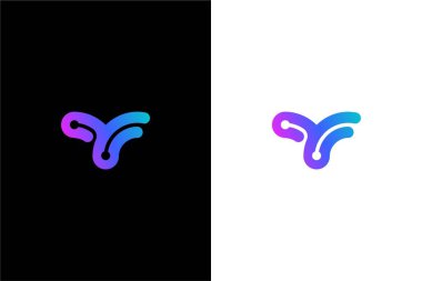 Modern Harf Y teknolojisi veya Y dijital logo konsept vektör simgesi