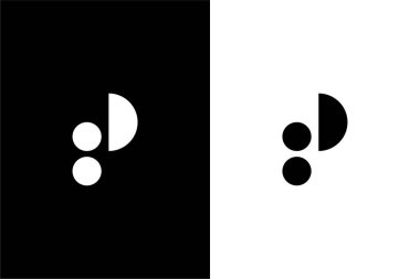 Basit şekil logo vektör simgesine sahip soyut P8 veya 8P harfi