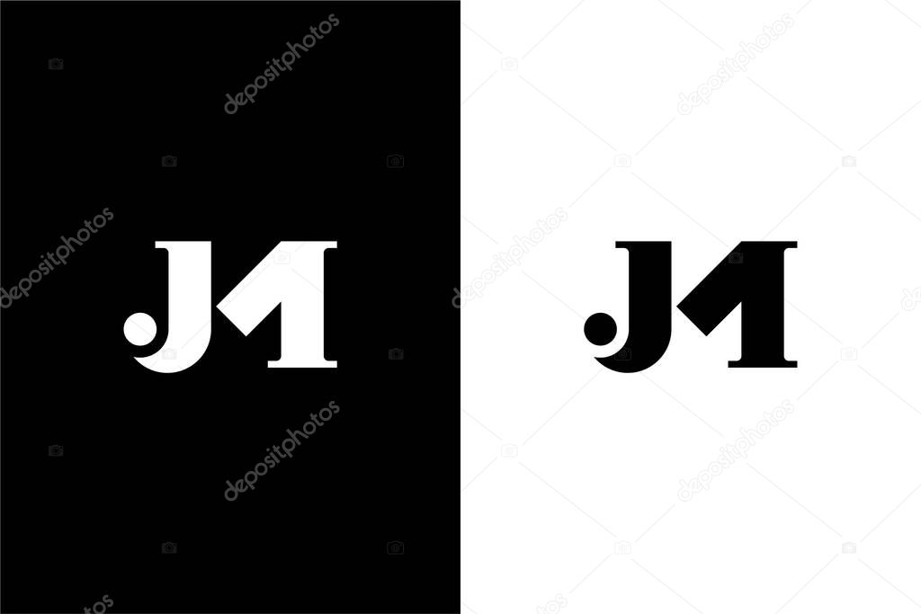 Minimalist Letter JM or MJ logo concept vector icon