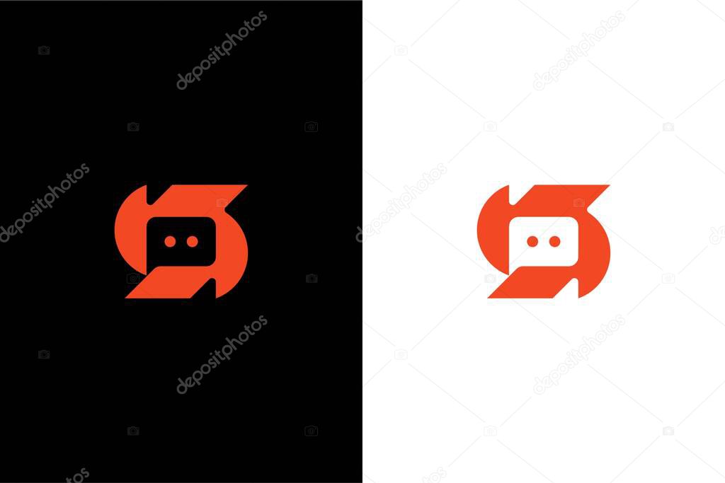 Modern Letter S chat or S bubble chat logo concept vector icon