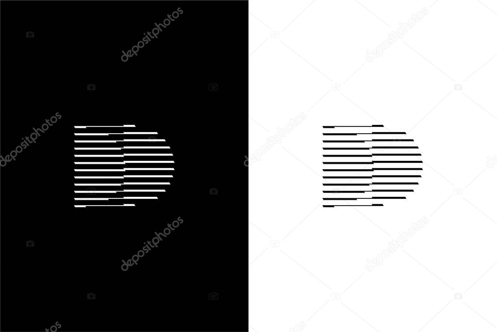 Futuristic Letter DD or letter D planet logo concept vector icon