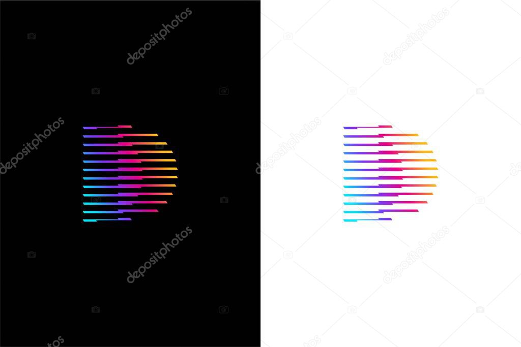 Abstract Letter DD dynamic or dynamic D logo concept vector icon