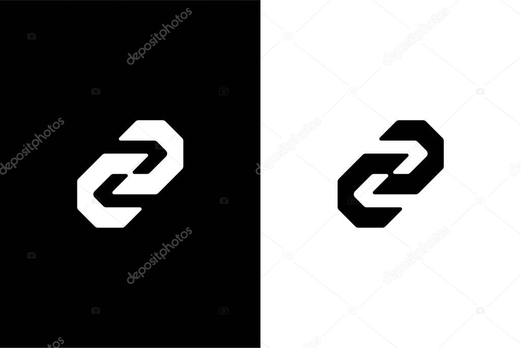 Monogram letter Z infinity or Letter CD or DC or number 2 infinity logo concept vector icon
