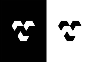 Modern Harf VN veya NV nükteli ok konsept vektör simgesi