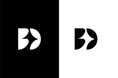 Basit Harf BD veya DB logo konsept vektör simgesi