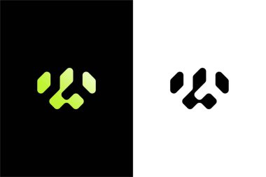 Modern monogram harfi W logo konsept vektör simgesi