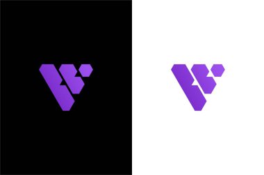 Modern harf VV veya geometrik harf V logo konsept vektör simgesi
