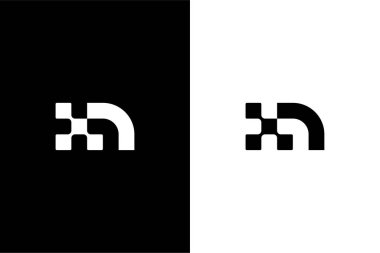 M-Tech veya teknoloji minimalist harfi M logo konsept vektör simgesi