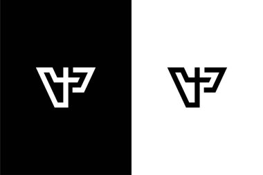 Minimalist Harfler VP çapraz logo konsept vektör simgesi