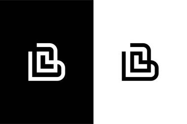 Basit satır Harfi BL veya LB logo konsepti vektör simgesi