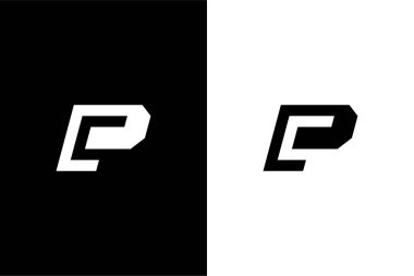 Monogram Harf PC veya CP logo konsept vektör simgesi