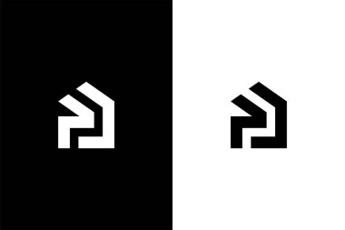 P harfli ev ya da PP logo konsept vektör simgesi