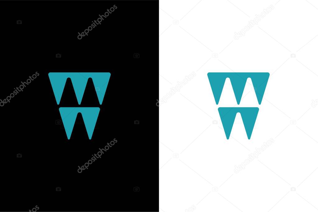 Simple tooth and triangle concept logo for dentals company