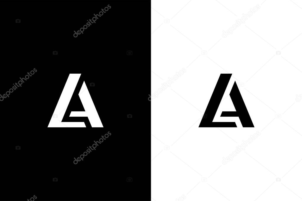 Luxury Letter LA or AL logo concept vector icon