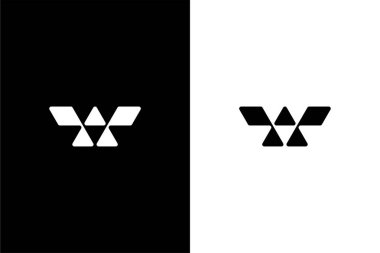 Üçgen logo konsept vektör ikonlu W harfini