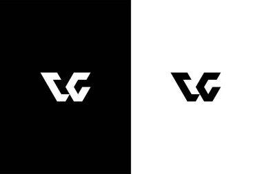 Monogram harfi VC pr CC logo konsept vektör simgesi