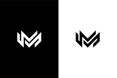 Modern Harf MM veya Harf M logo konsept vektör simgesi