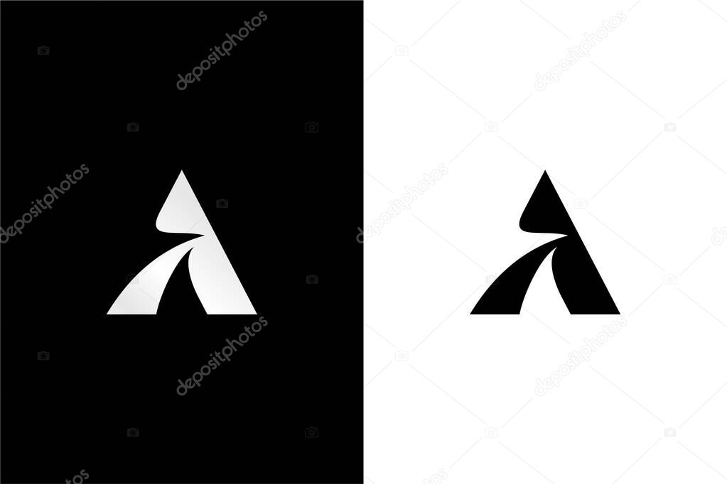 Minimalist Letter A with triangle logo concept vector