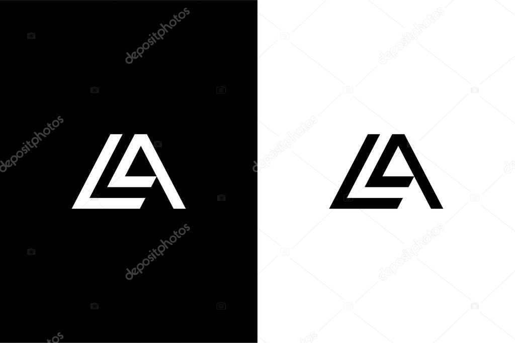 Monogram Letter LA or AL logo concept vector icon
