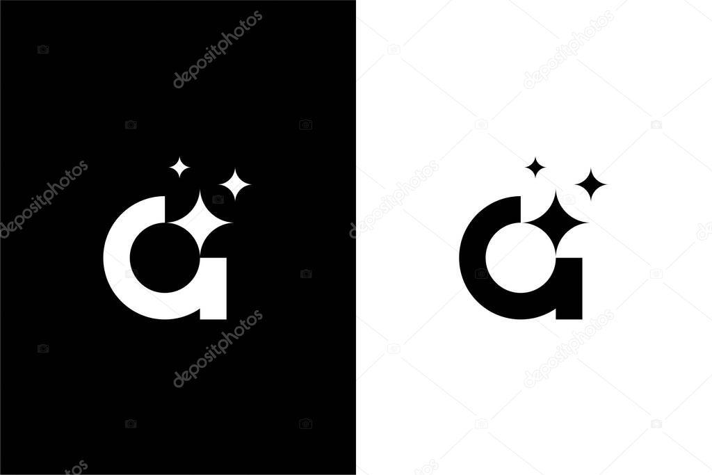 Letter A star or A shining or A cleaning logo concept vector icon