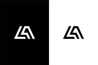 Basit LA harfi veya AL logo konsept vektör simgesi