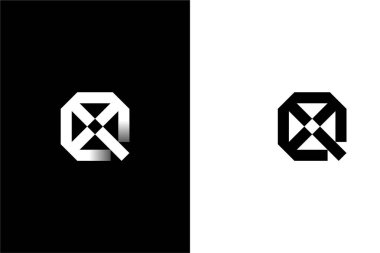 modern Q harfi Q logo konsept vektör simgesini çapraz veya çapraz