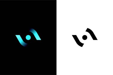 Modern konsept vektörlü soyut VA veya AV logosu