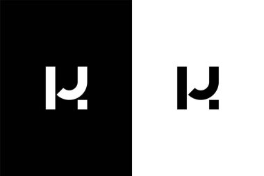 monogram harfi HJ veya JH logo konsept vektör simgesi