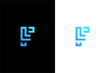 Modern Harf LF veya FL logo konsept vektör simgesi